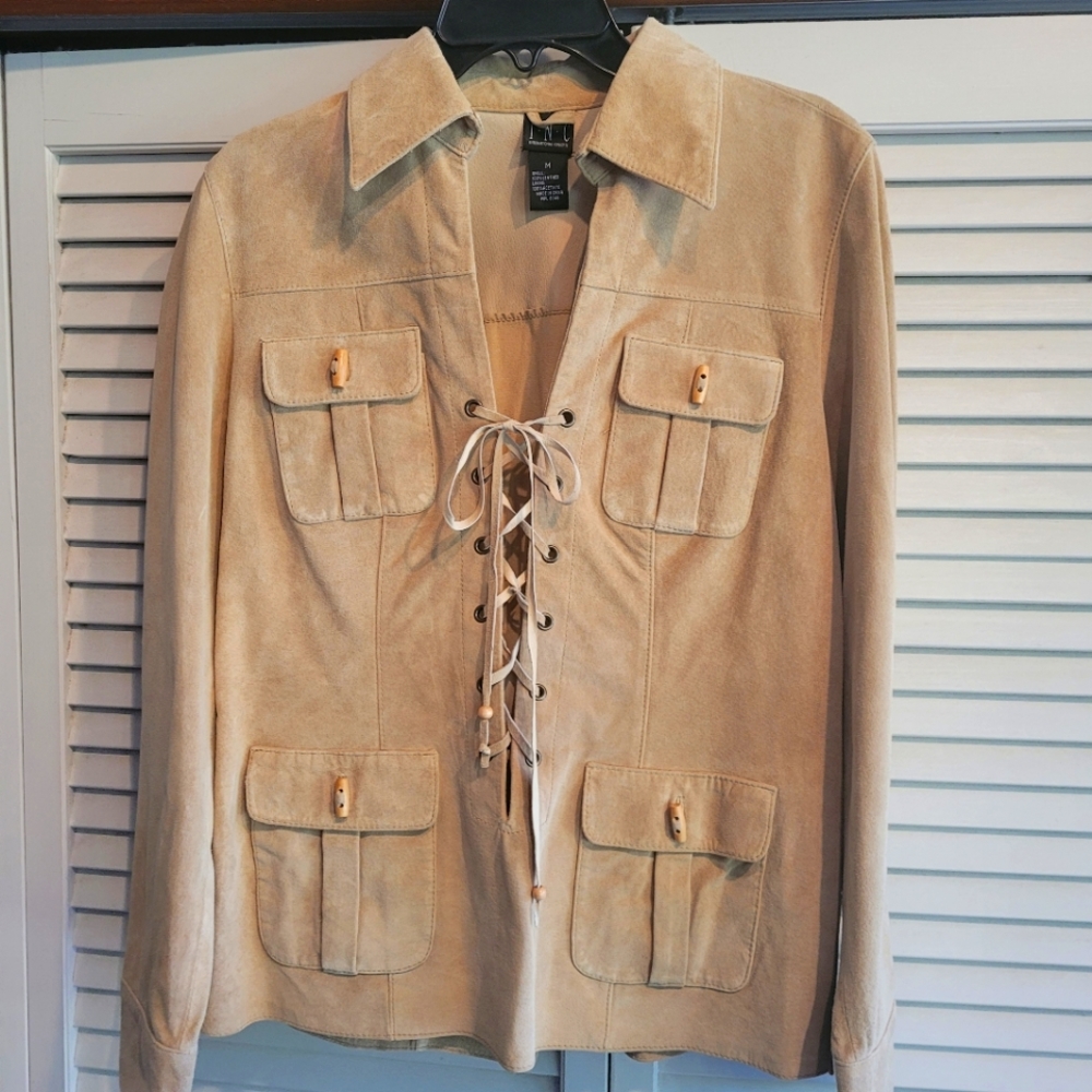 INC Leather Dress Jacket